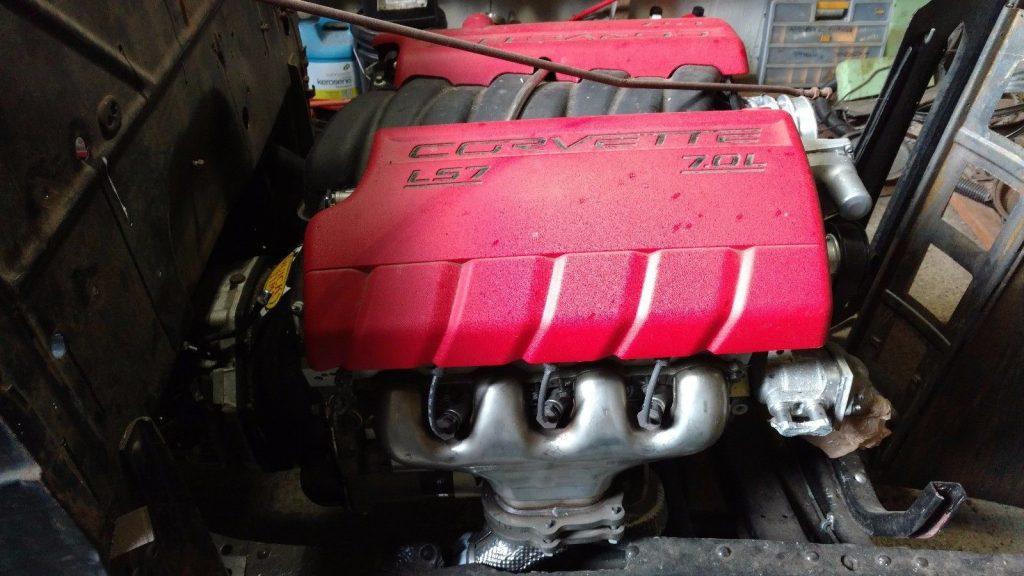Corvette engine 1937 Pontiac hot rod project