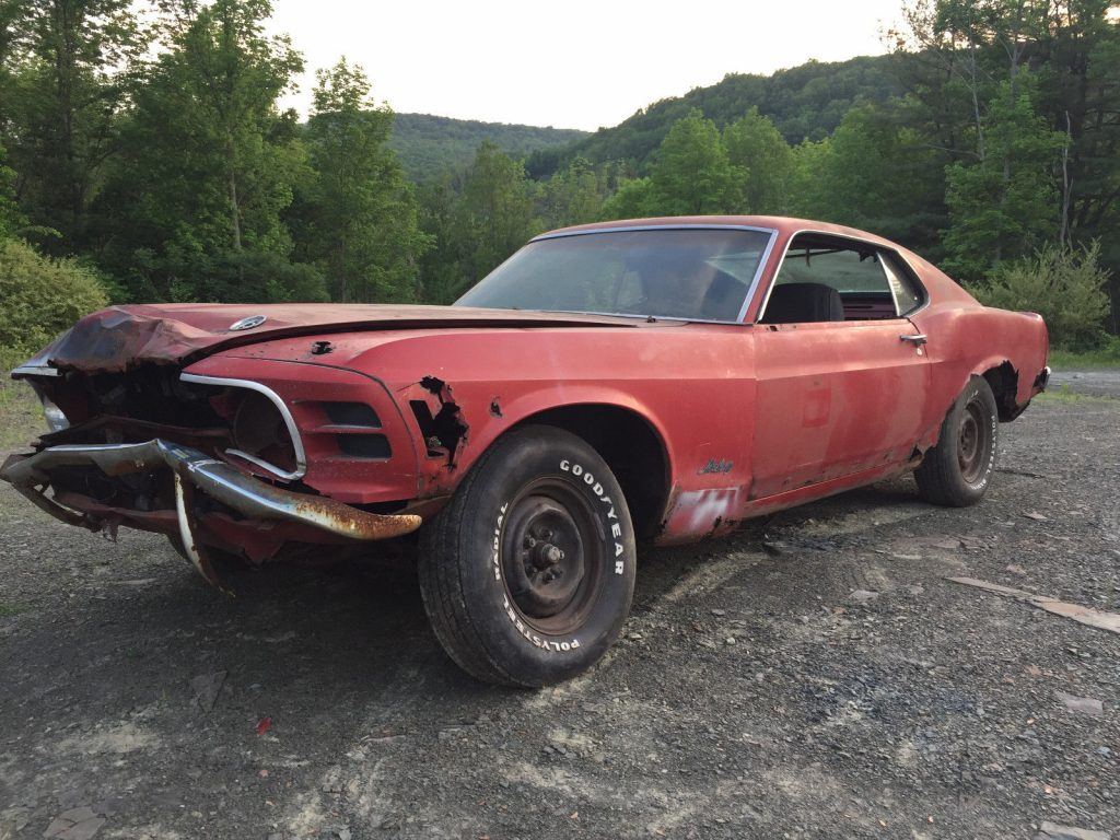 stored inside 1970 Ford Mustang Mach 1 project