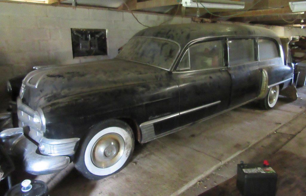 needs restoration 1949 Cadillac S&S hearse project