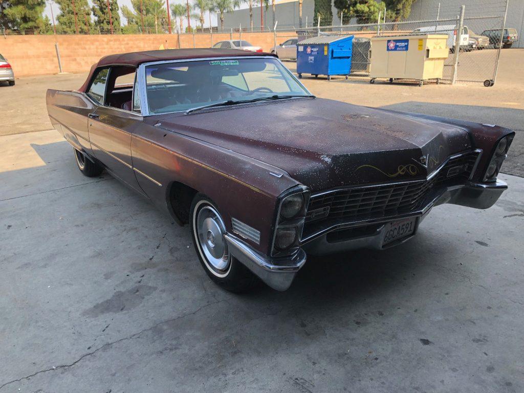 solid 1967 Cadillac DeVille Convertible project