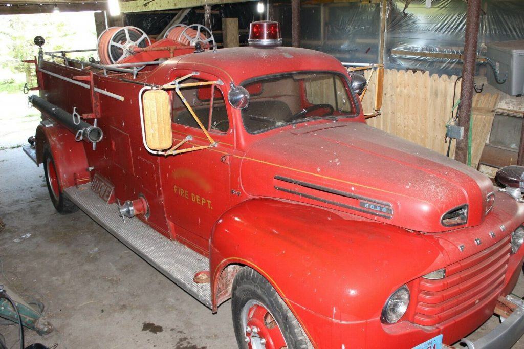 vintage 1950 Ford F7 fire truck project