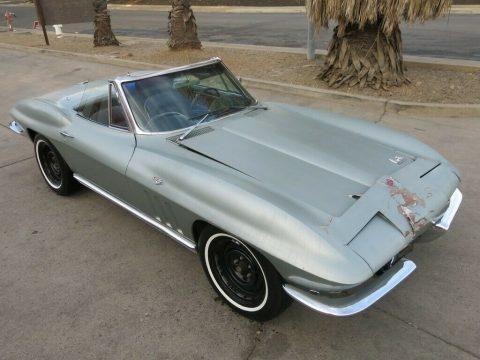 easy repair 1966 Chevrolet Corvette Sting Ray convertible project for sale