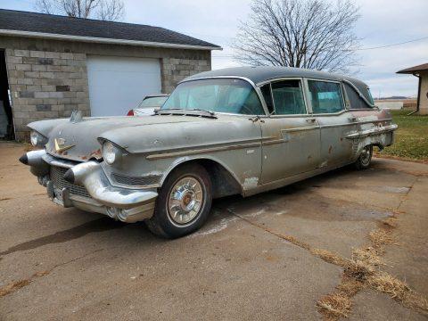 rare 1957 Cadillac Fleetwood Miller Meteor Landau Panoramic Hearse project for sale
