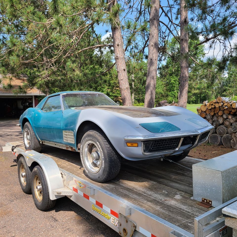 1970 Chevrolet Corvette convertible project car with the optional hard top