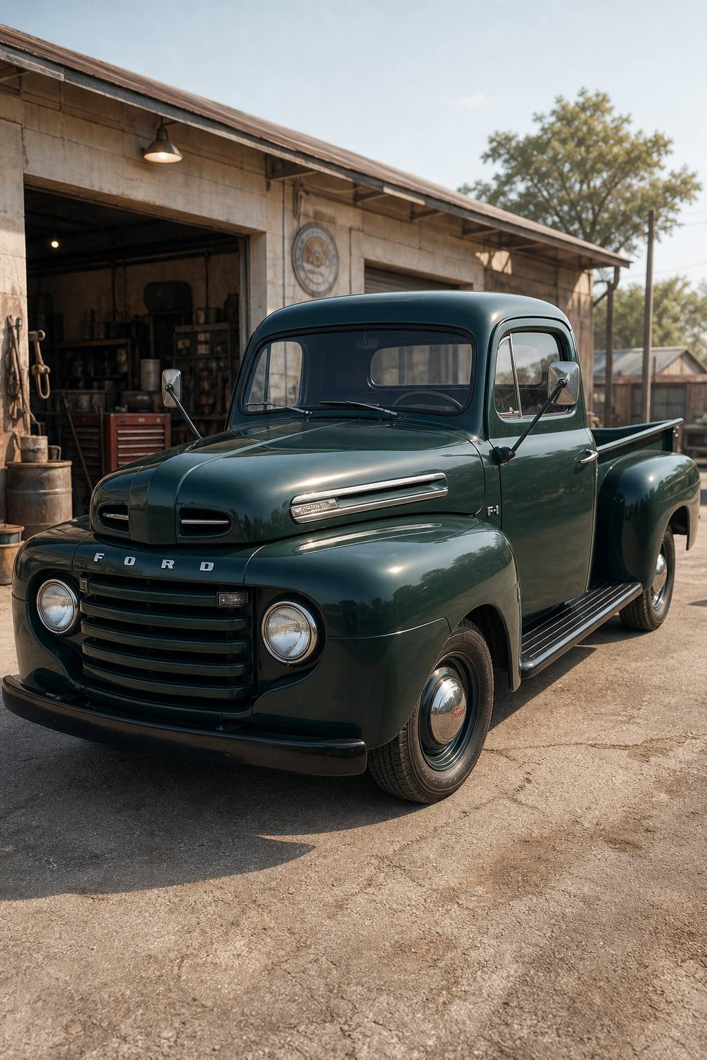 1950 Ford F-1 Truck with flat head v-8 it Runs AI restoration vision