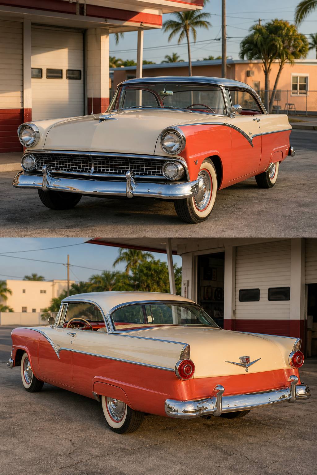 1955 Ford Crown Victoria 2 Doors with no post Project car AI restoration vision