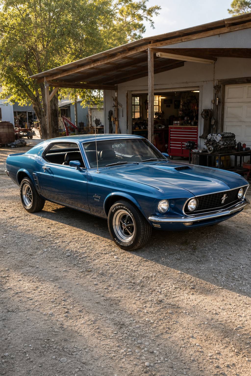 1969 Ford Mustang Project 302 automatic AI restoration vision