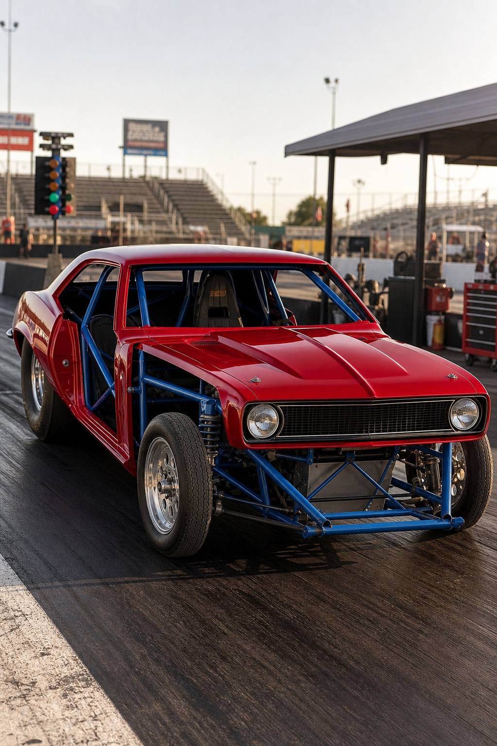 Drag Race Project 1968 Chevrolet Camaro Fiberglass Tube Chassis AI restoration vision
