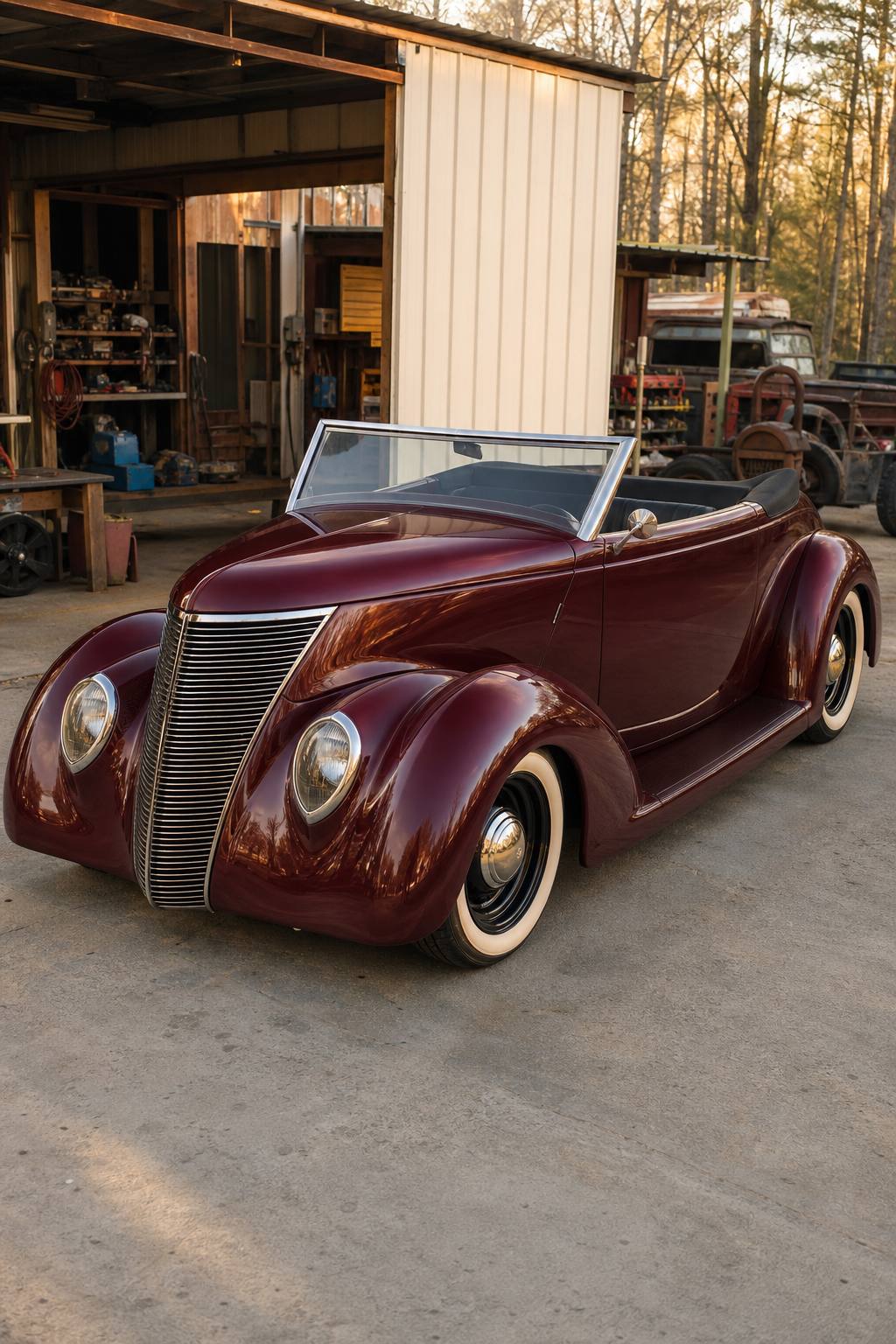 Your next 1937 Ford Roadster Project / High quality fiberglass kit car AI restoration vision