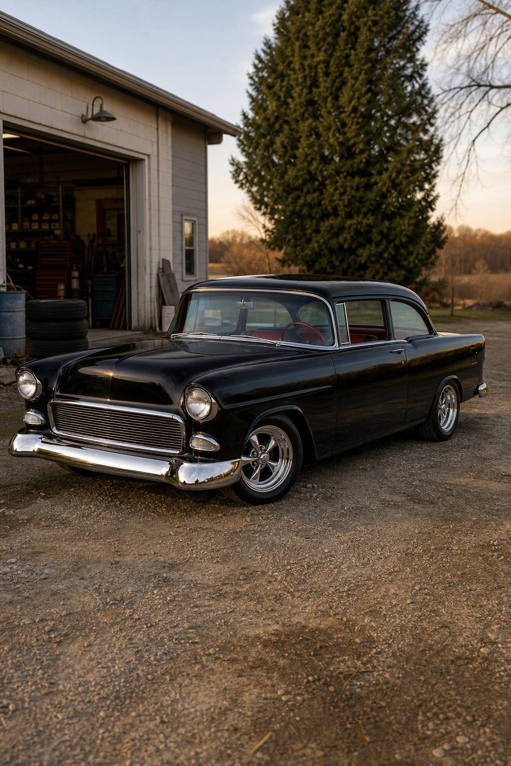 1955 Chevy 2dr Oldschool custom project car AI restoration vision