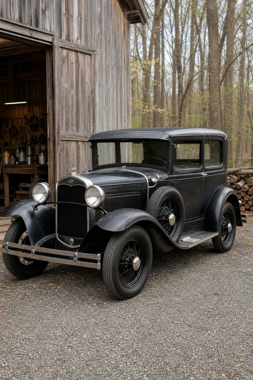 Barn find 1931 Ford Model A project been sitting for 60 years AI restoration vision