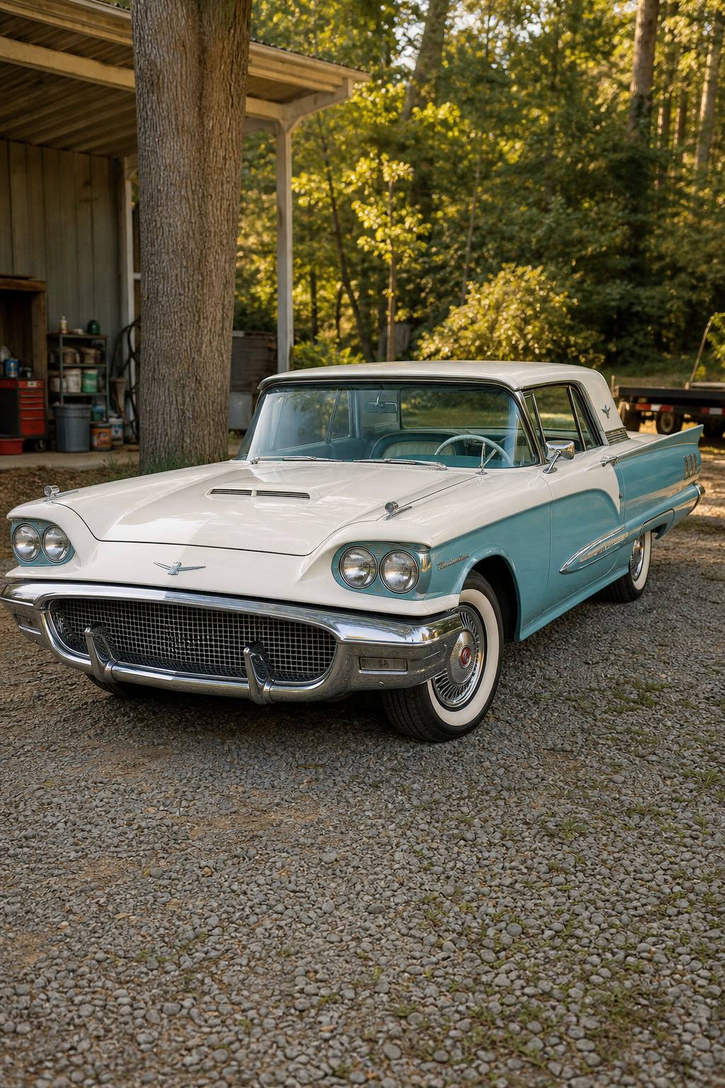 Family car 1959 Ford Thunderbird project AI restoration vision