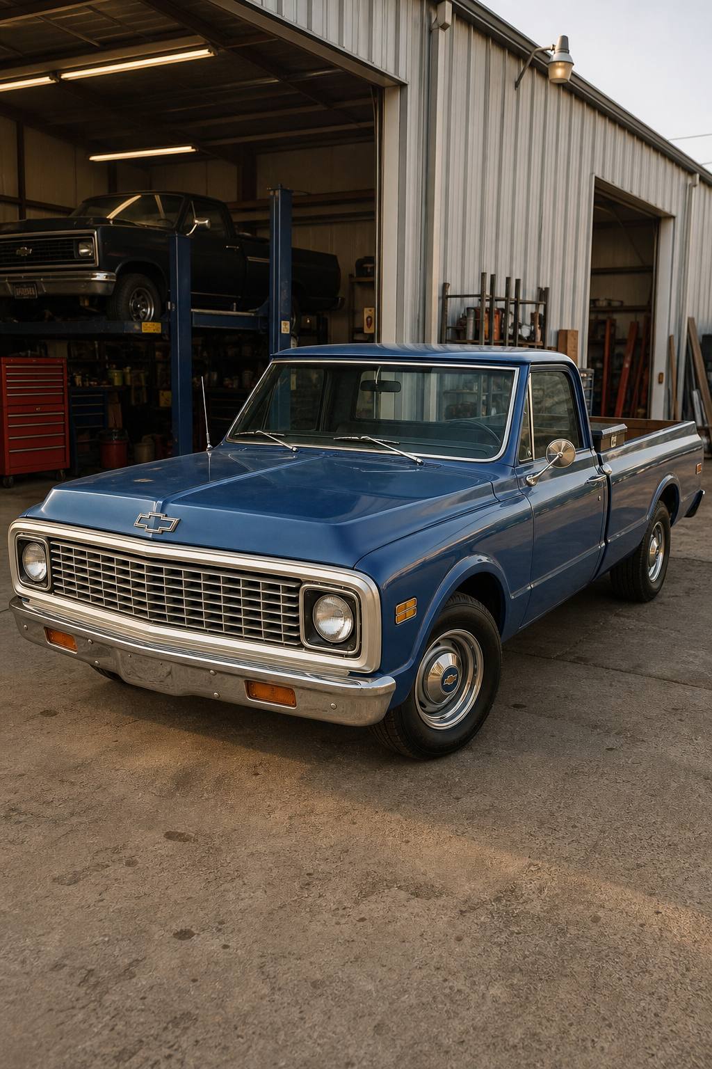 Rusty 1970 Chevrolet C 10 pickup project truck pickup AI restoration vision