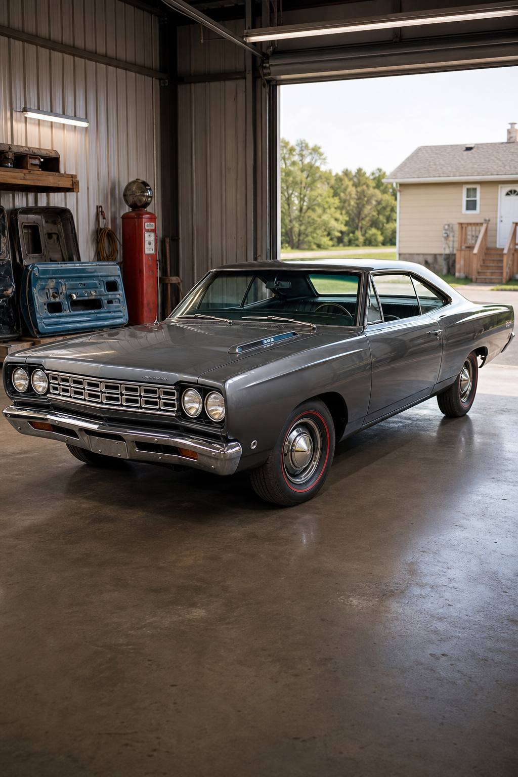 Solid body 1968 Plymouth Road Runner project AI restoration vision