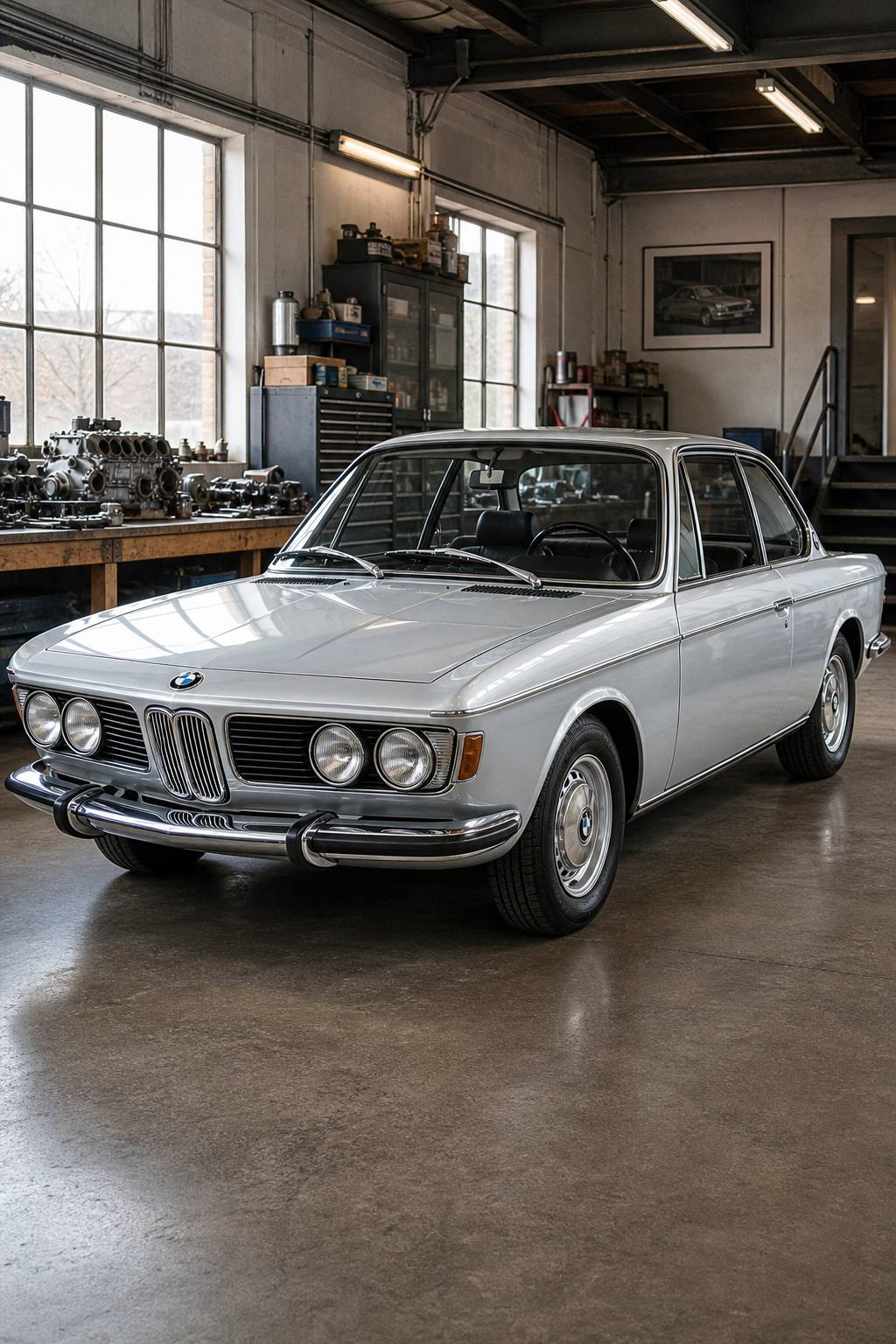 German classic 1967 BMW 2002 2000 CS coupe project AI restoration vision