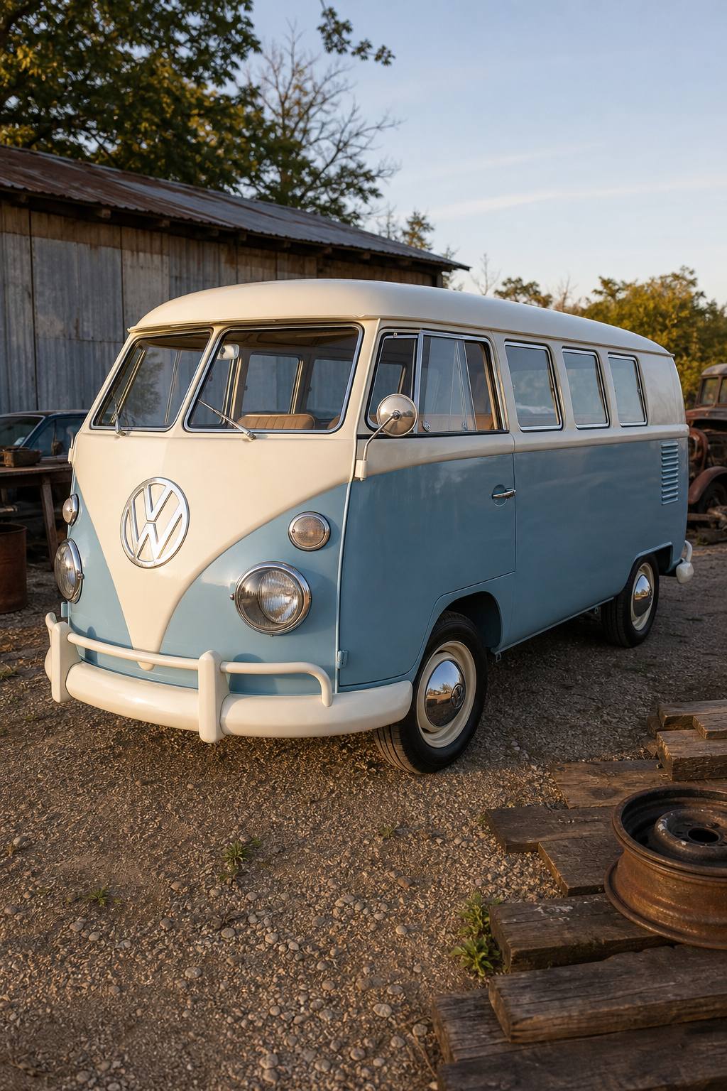 Rusted out roof 1963 Volkswagen Bus/Vanagon project AI restoration vision