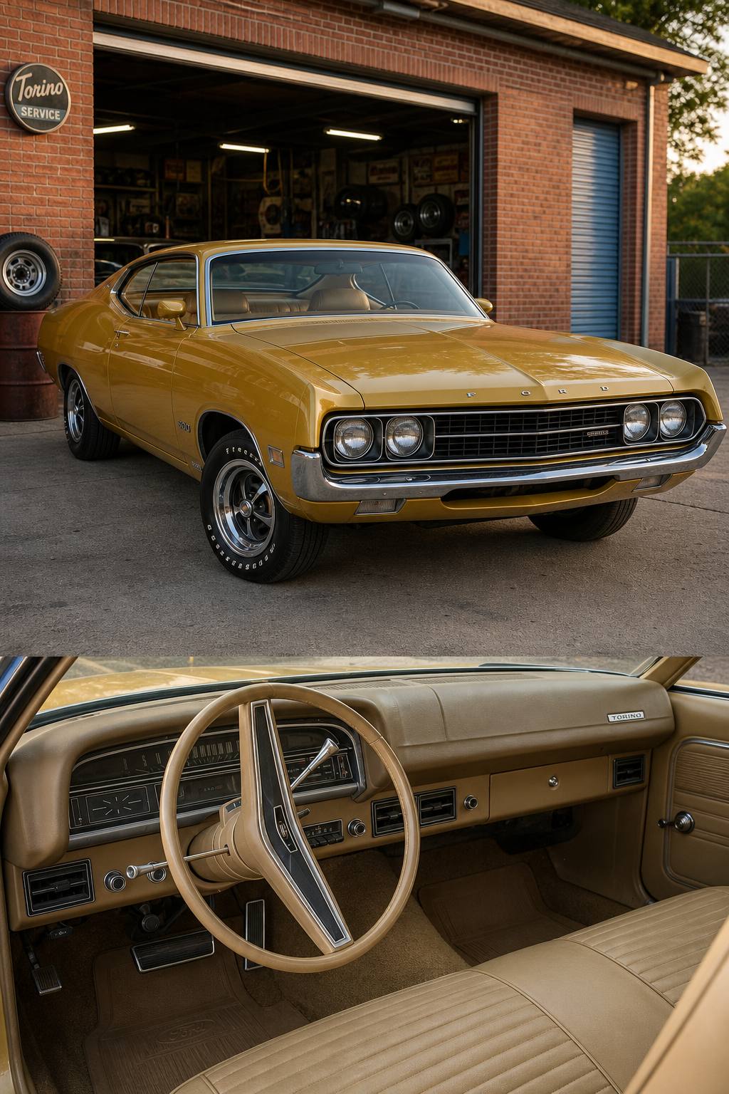 Average condition 1970 Ford Torino project AI restoration vision