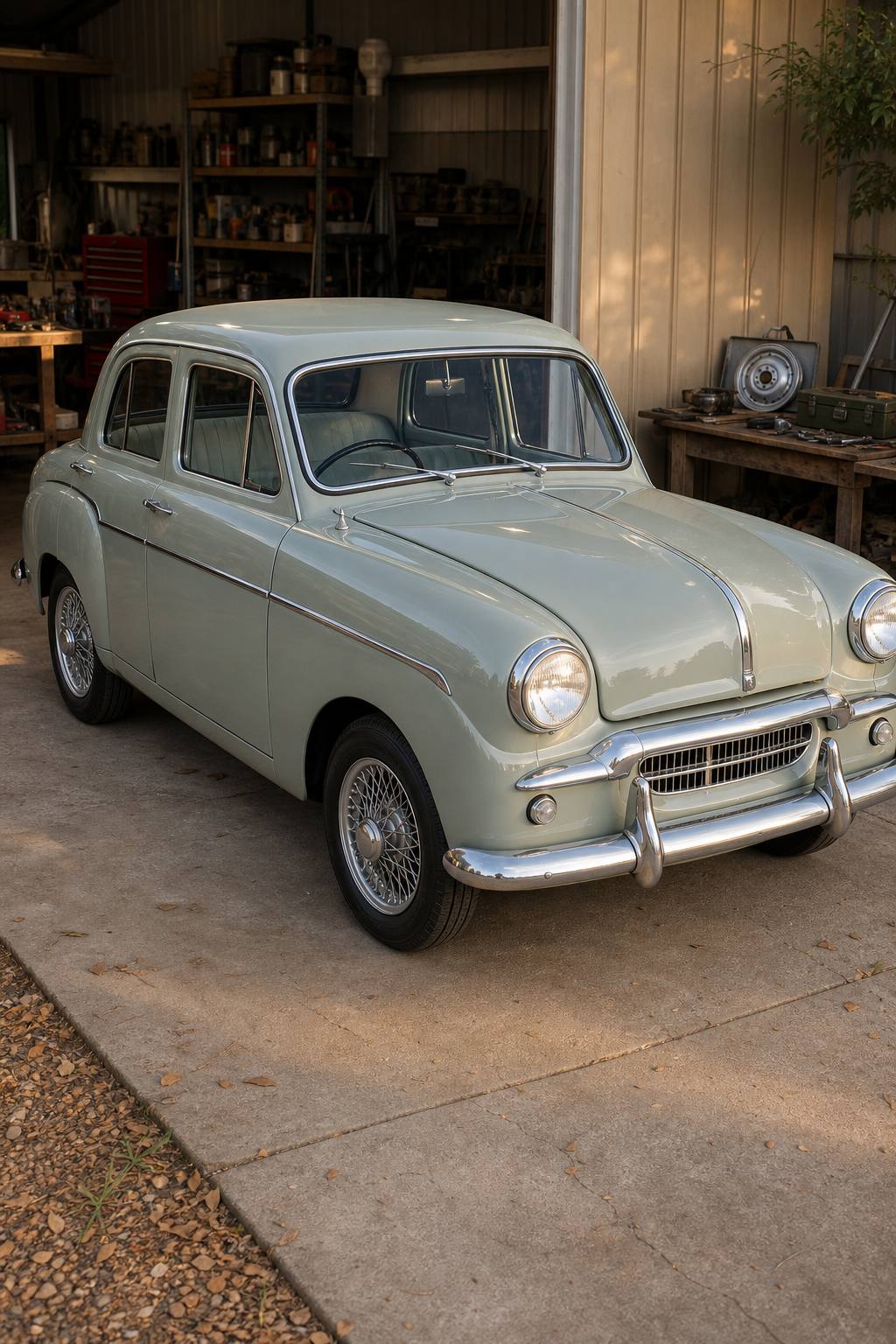 1958 Triumph 4 Door sedan AI restoration vision
