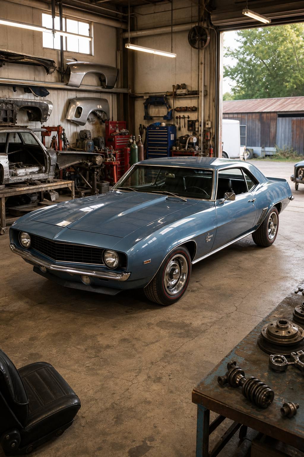Half of car missing 1969 Chevrolet Camaro project AI restoration vision