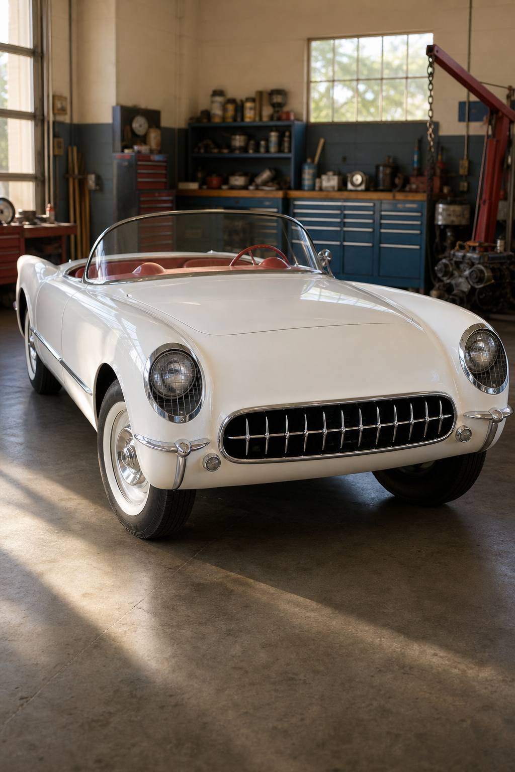 Complete body 1954 Chevrolet Corvette project AI restoration vision