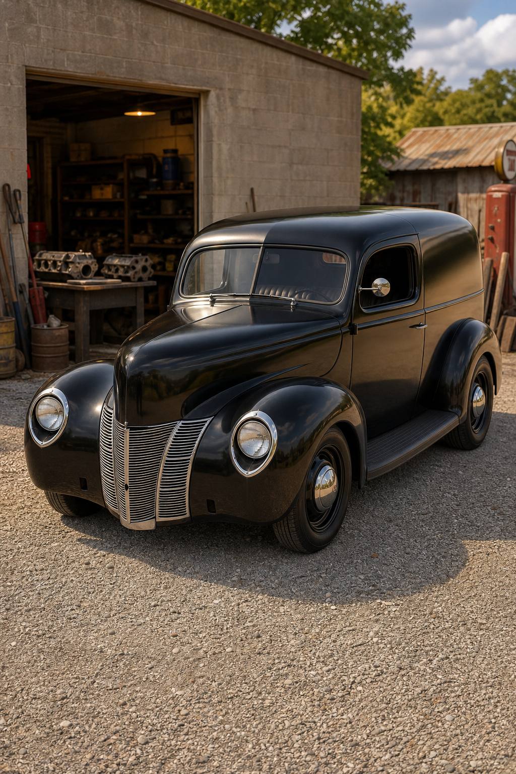 all original 1940 Ford Sedan Delivery project AI restoration vision