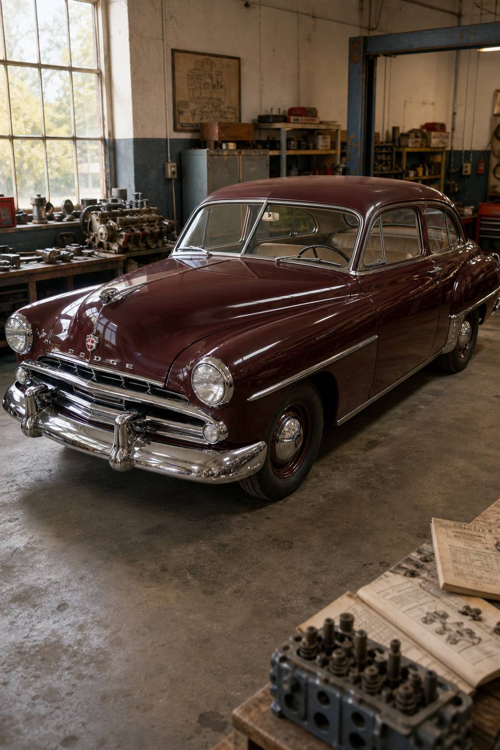 almost complete 1951 Dodge Wayfarer project AI restoration vision