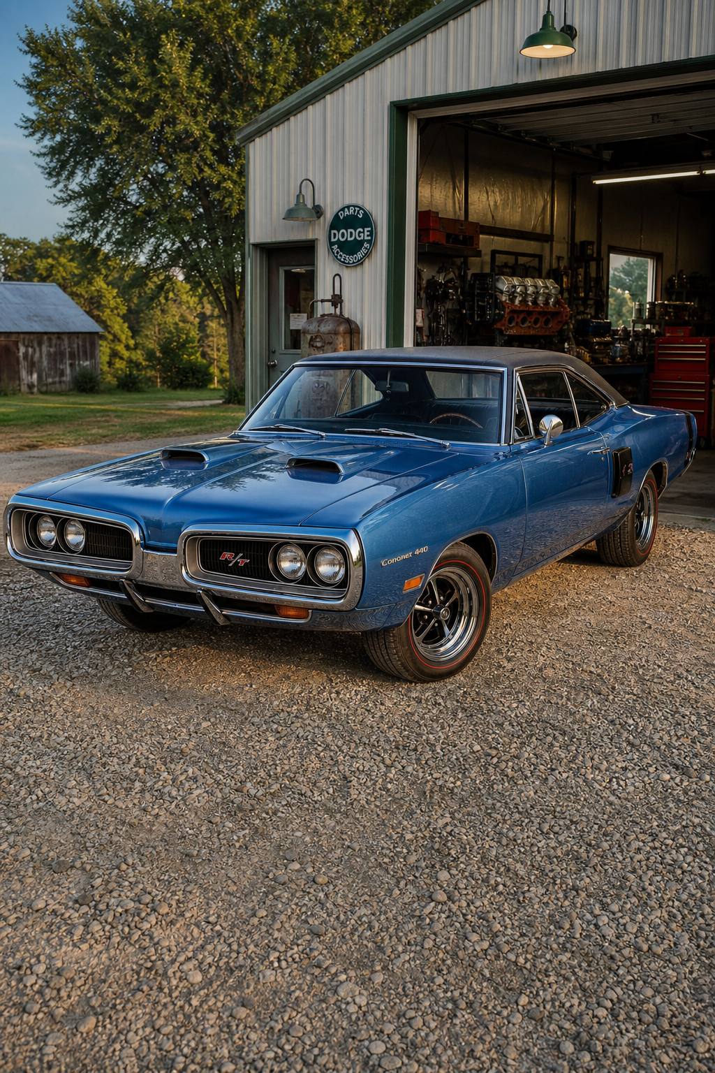 barn find 1970 Dodge Coronet RT clone project AI restoration vision
