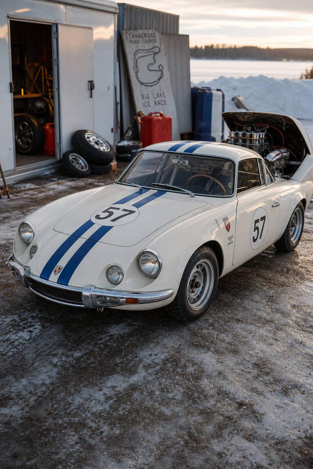 road racer 1957 Fiat Abarth Zagato project AI restoration vision