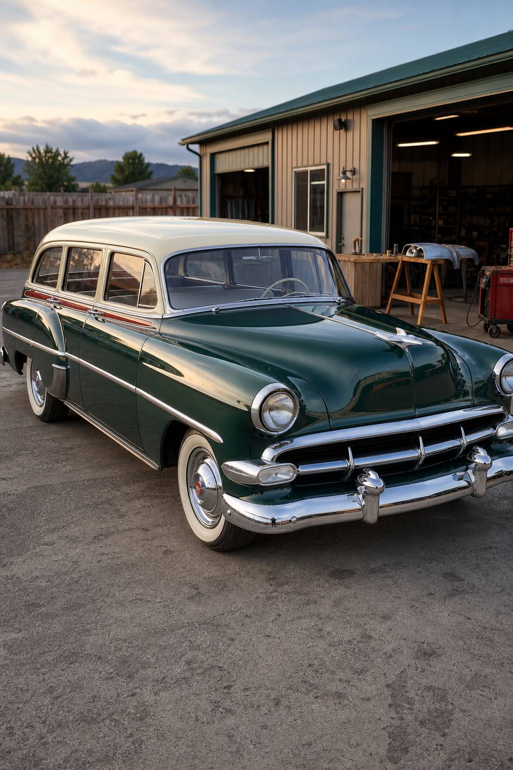 rare 1954 Chevrolet Bel Air/150/210 Deluxe Station Wagon project AI restoration vision