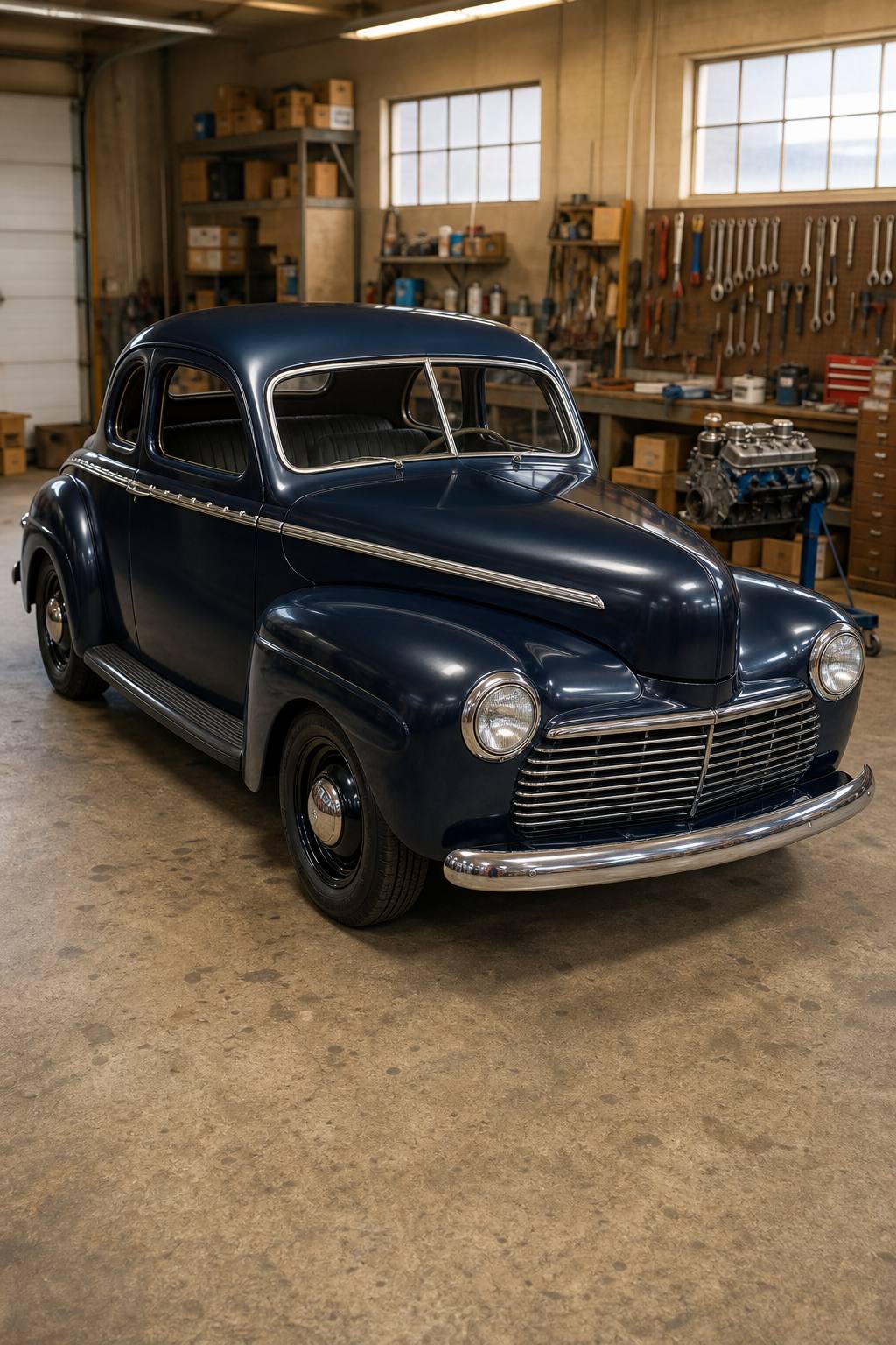 new body mounts 1941 Ford coupe hot rod project AI restoration vision