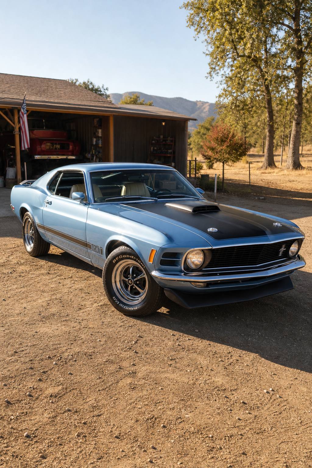rust free 1970 Ford Mustang project AI restoration vision
