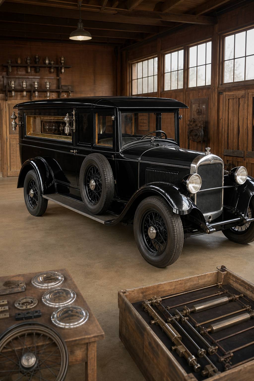 1 of 3 left 1927 Studebaker hearse rare project AI restoration vision