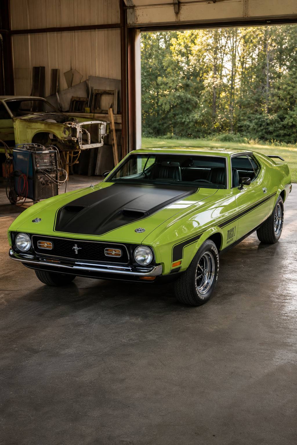 rare 1971 Ford Mustang Mach1 project AI restoration vision