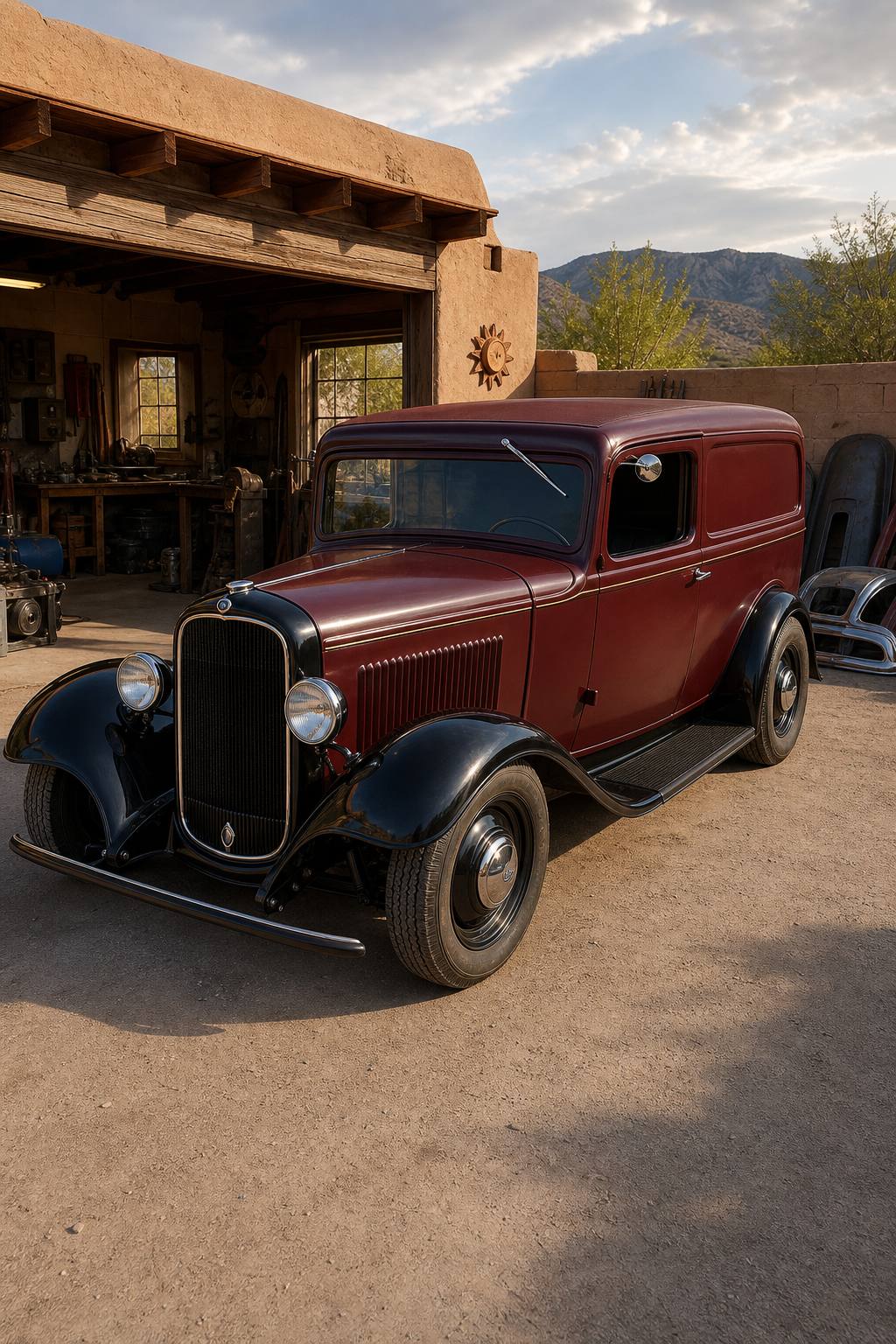 hot rod 1932 Chevrolet panel truck project AI restoration vision