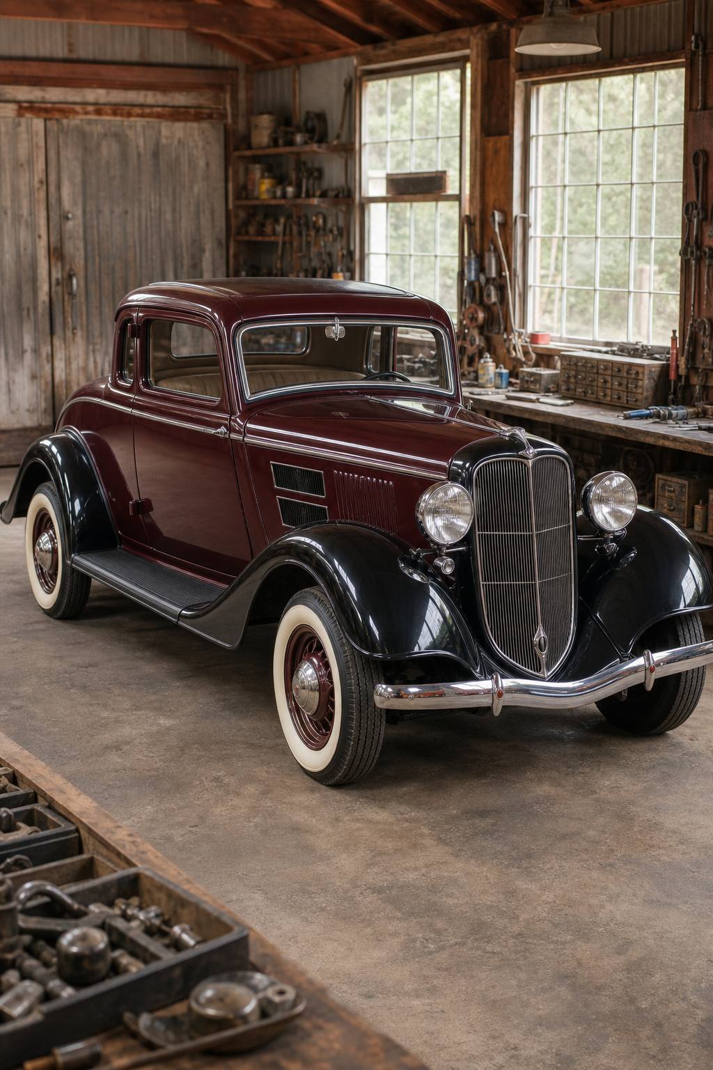 rare 1934 Plymouth Coupe project AI restoration vision