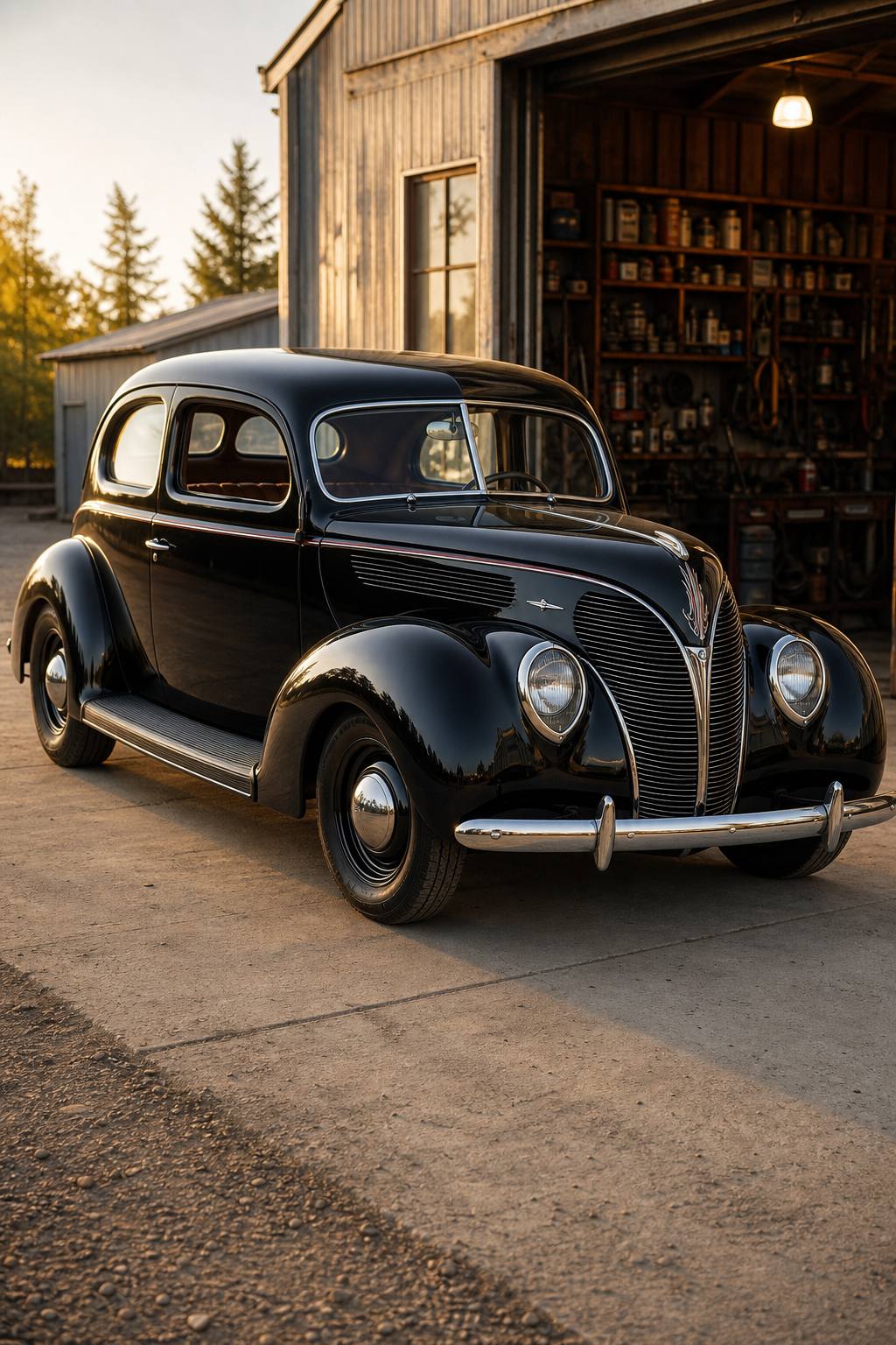 solid 1938 Ford Deluxe hot rod project AI restoration vision