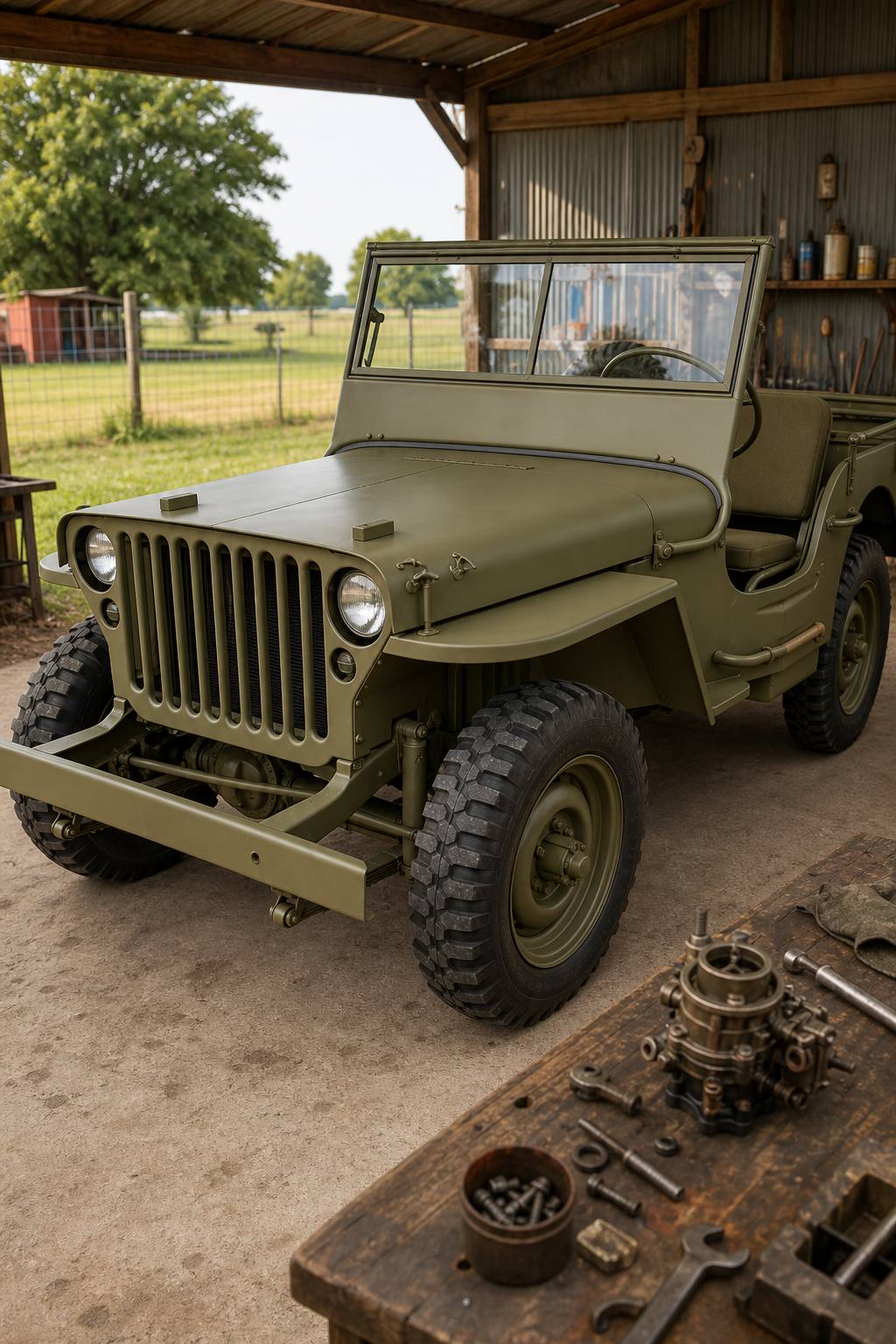 classic 1942 Ford GPW military project AI restoration vision