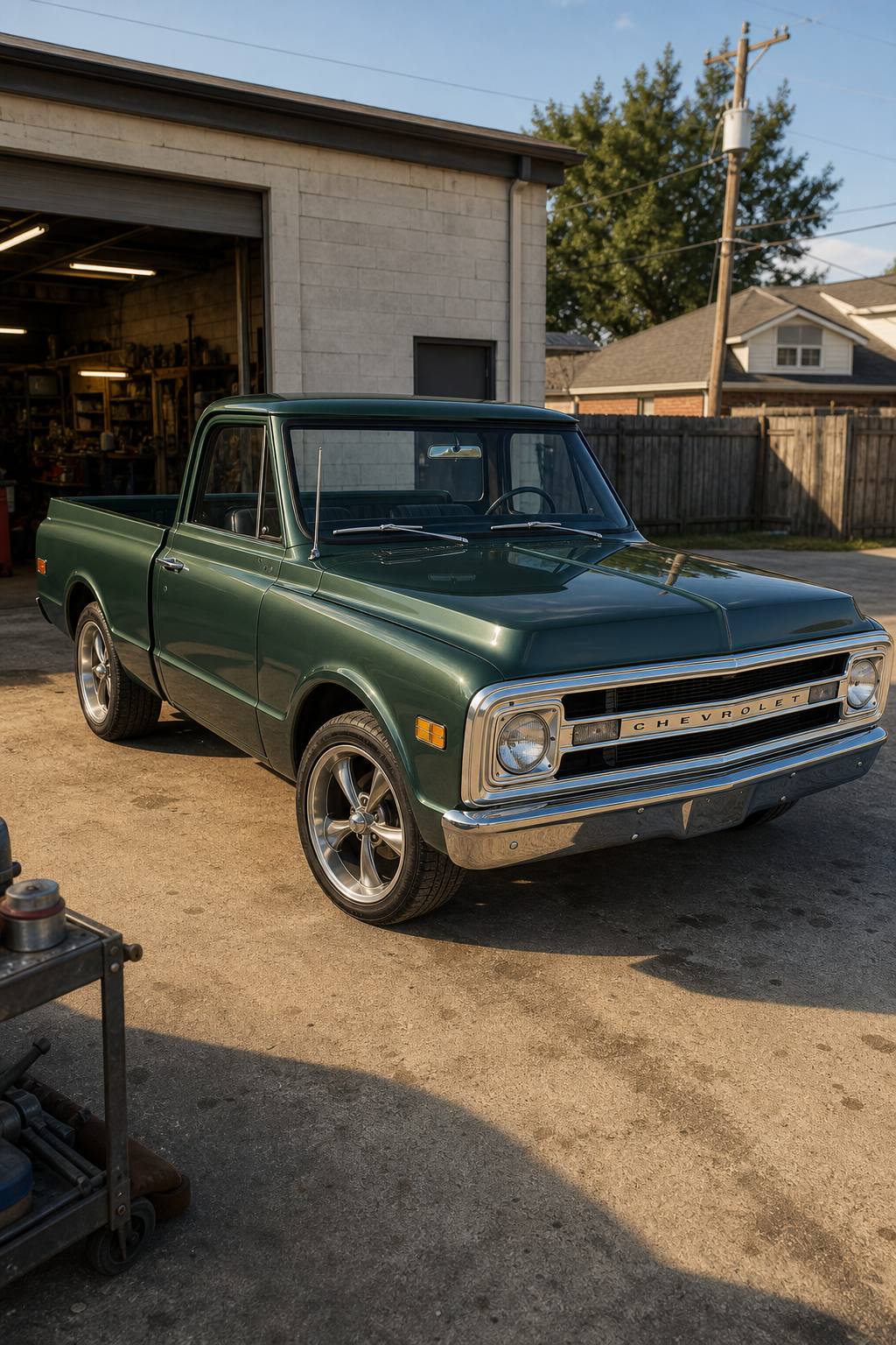 custom wheels 1969 Chevrolet C 10 custom truck project AI restoration vision