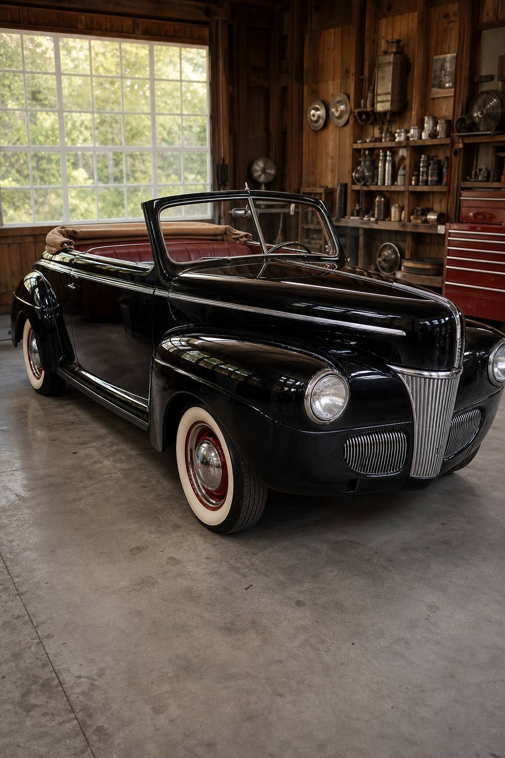 solid 1941 Ford Convertible deluxe project AI restoration vision