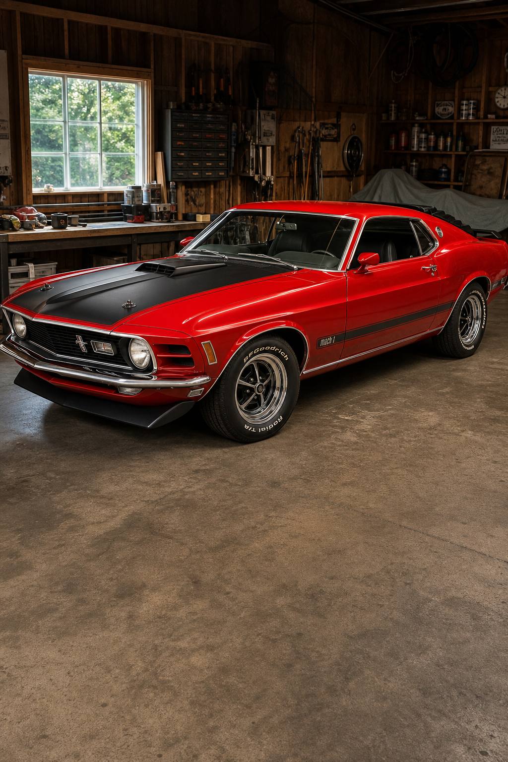 stored inside 1970 Ford Mustang Mach 1 project AI restoration vision