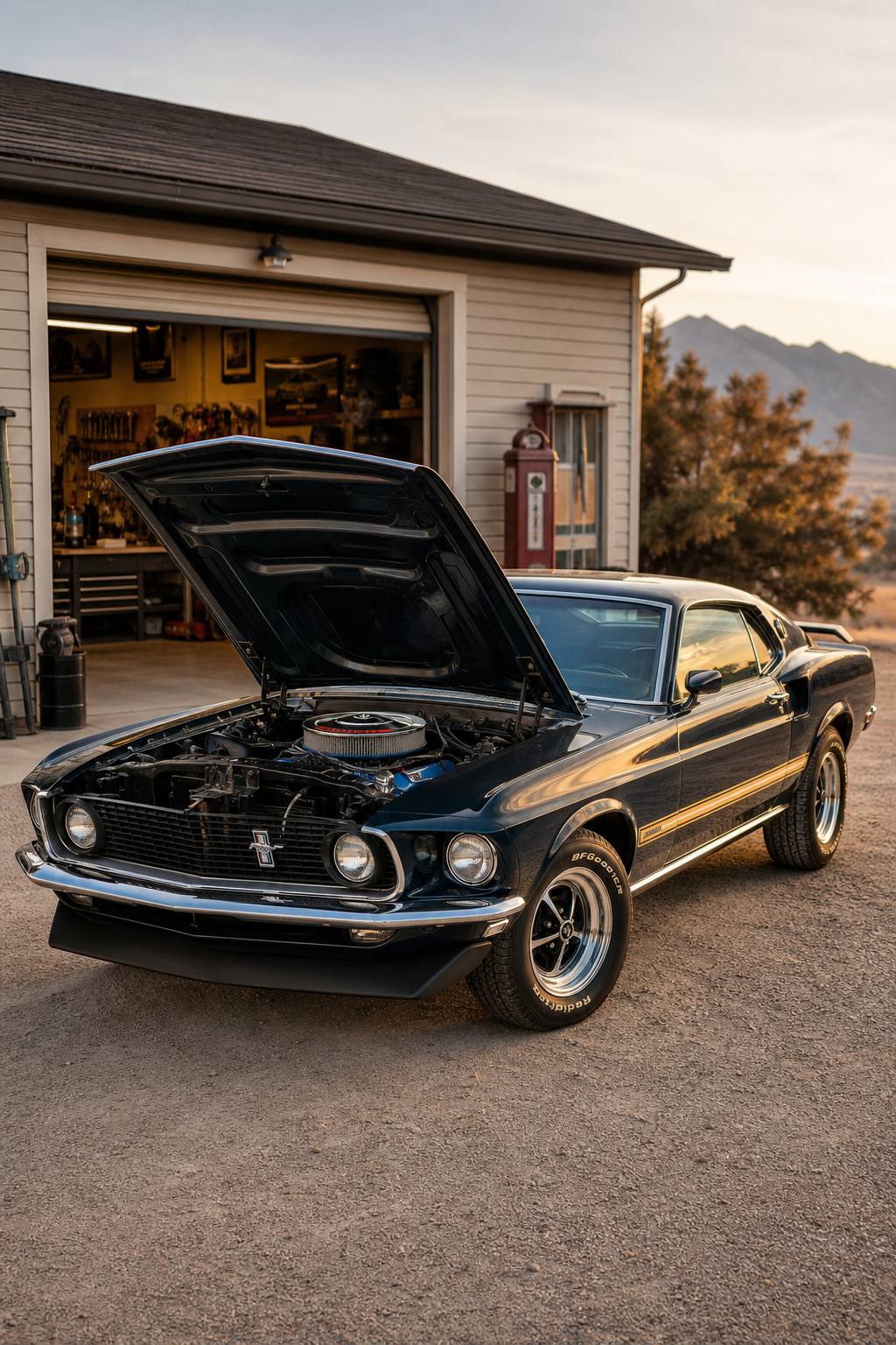 alternative engine 1969 Ford Mustang Mach 1 project AI restoration vision