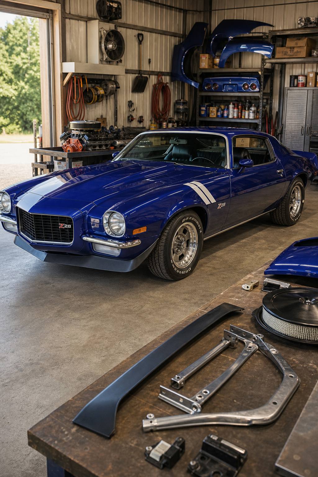 extra parts 1973 Chevrolet Camaro z28 project AI restoration vision