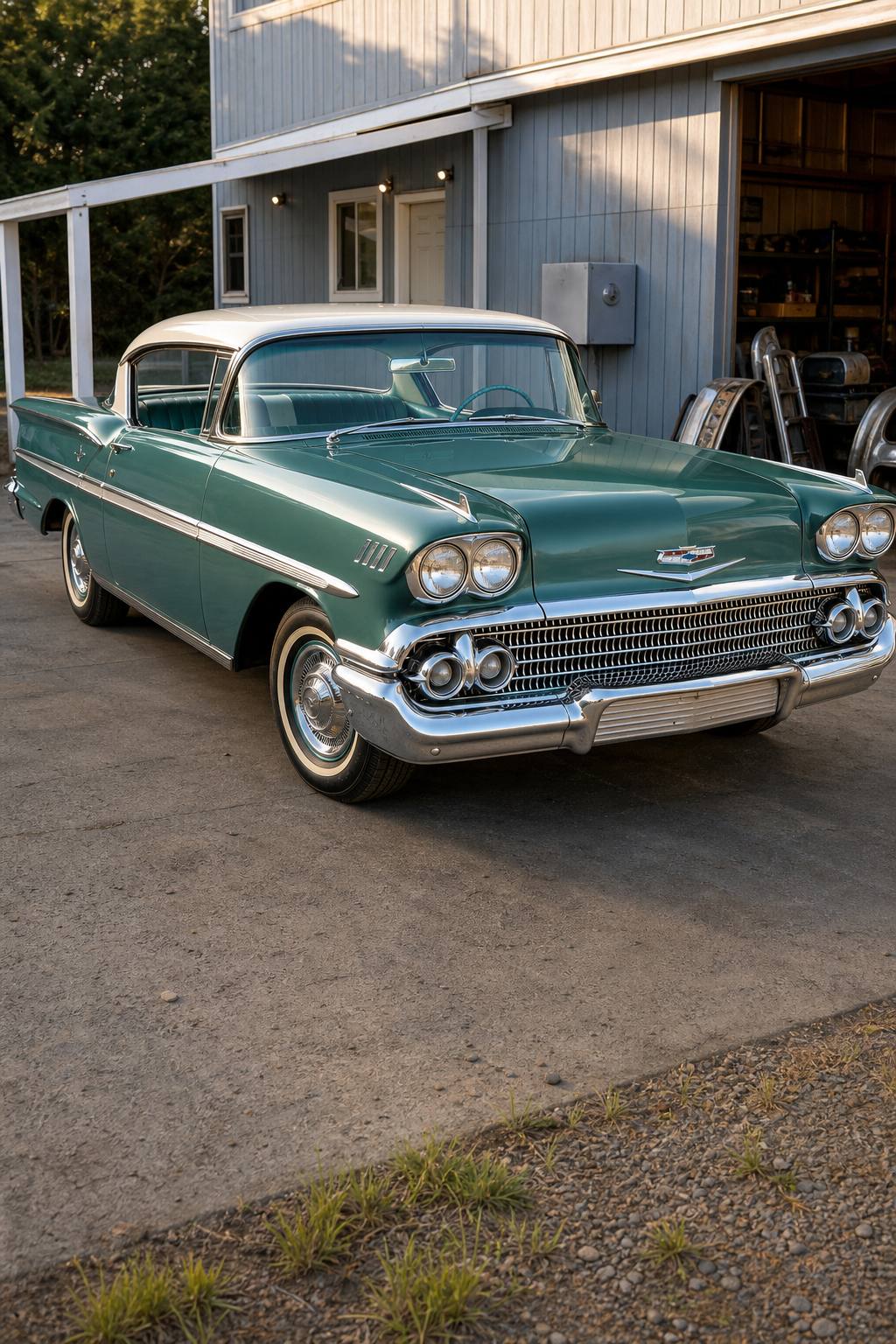missing engine 1958 Chevrolet Bel Air/150/210 project AI restoration vision