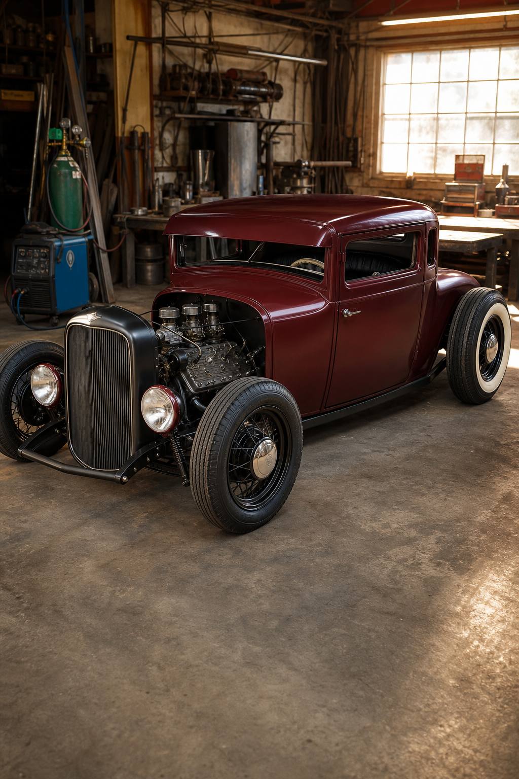 chopped 1928 Essex Coupe hot rod project AI restoration vision
