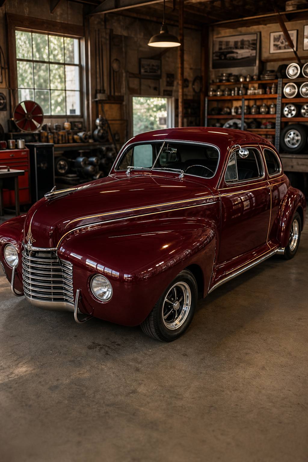 hot rod or custom 1941 Oldsmobile Series 66 Coupe project AI restoration vision