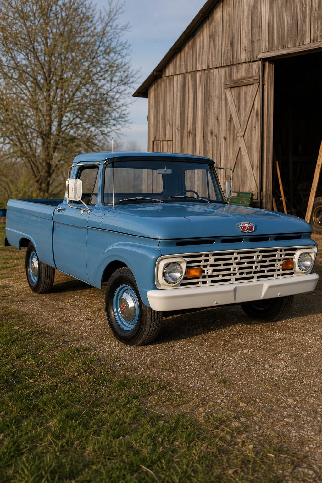 solid barn find 1966 Ford F 250 Custom pickup project AI restoration vision