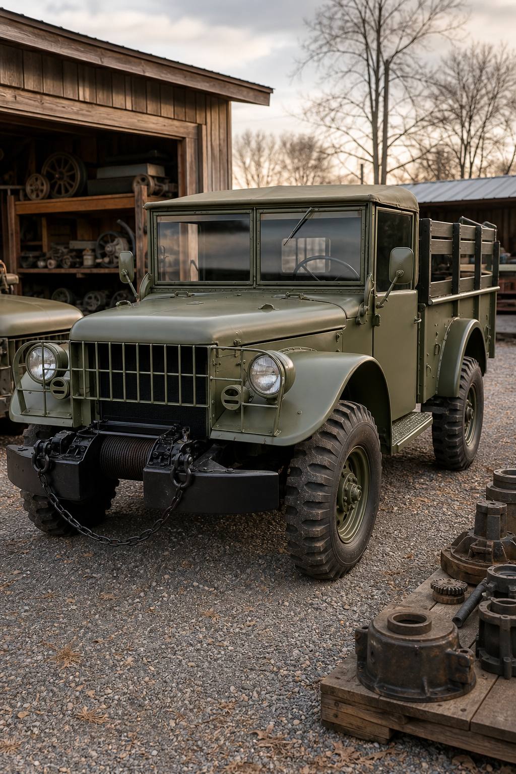 extra parts 1953 Dodge Power Wagon military project AI restoration vision