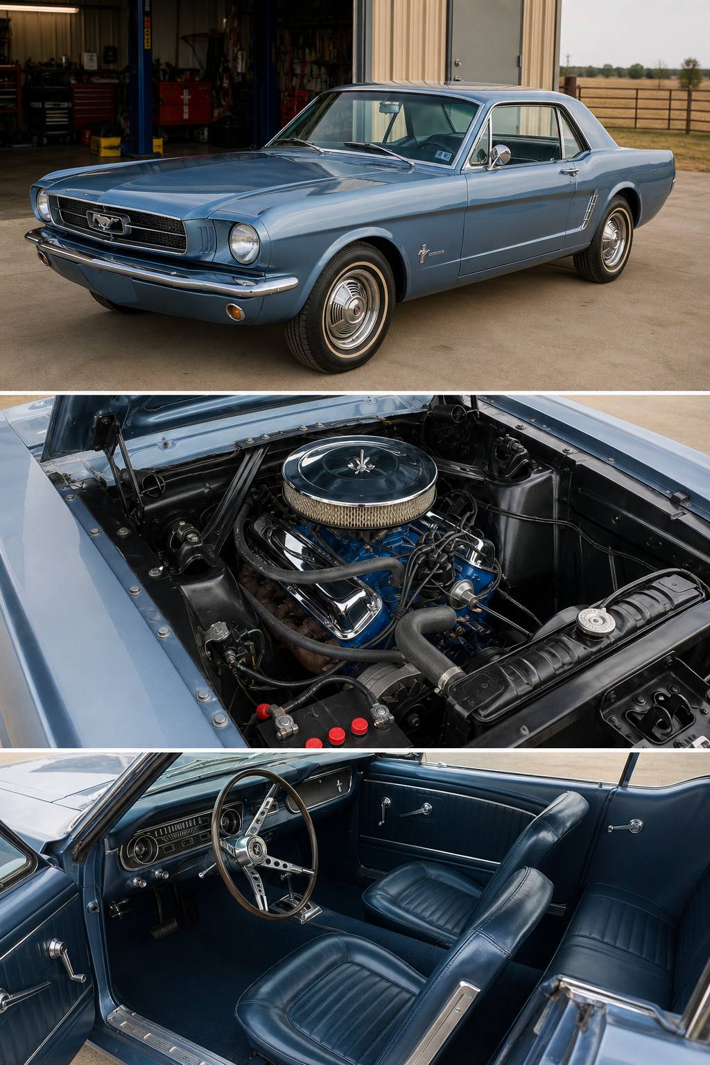 low miles 1965 Ford Mustang project AI restoration vision