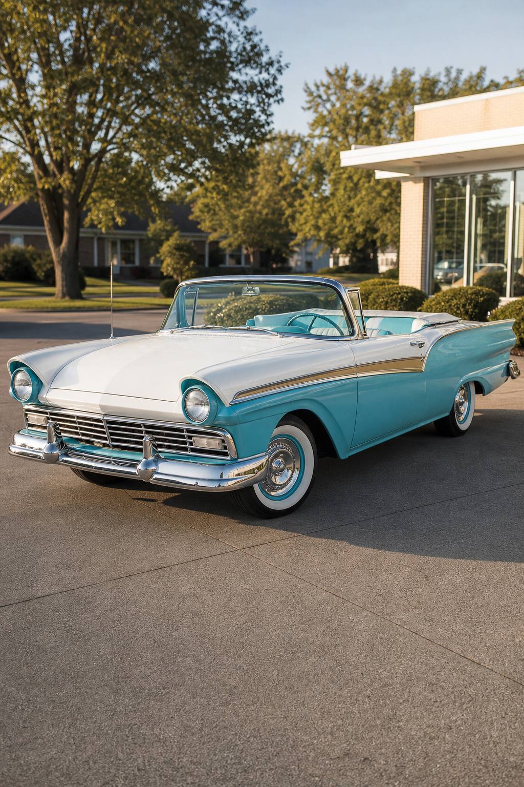 a blast from the past 1957 Ford Fairlane 500 Convertible project AI restoration vision
