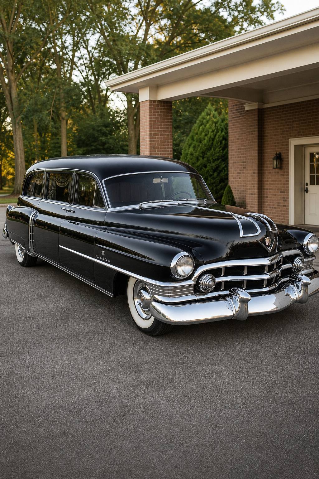 low miles 1950 Cadillac Commercial Chassis hearse project AI restoration vision